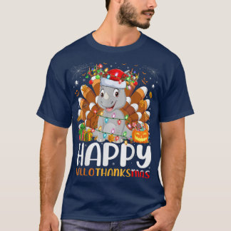 Camiseta Navidades de Halloween del Rhino Lover Feliz Hallo