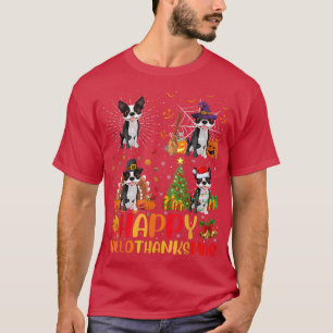 Camiseta Navidades de Halloween divertidos perros de Boston