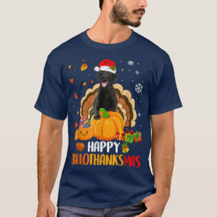 Camiseta Navidades de Halloween en Labrador Negro Feliz Hal