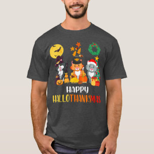 Camiseta Navidades de Halloween Felices Hallothanksmas Grac