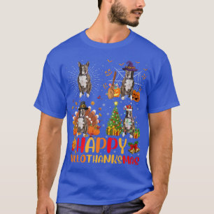 Camiseta Navidades de Halloween Funny Bull Terrier Dog Hall
