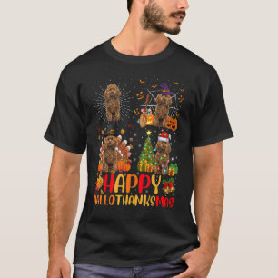 Camiseta Navidades de Halloween juguetean perro de poodle H