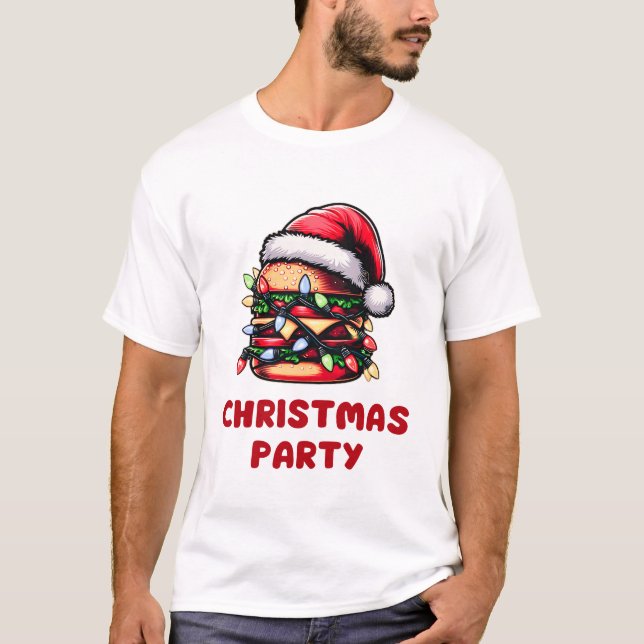 Camiseta Navidades de hamburguesa Gorra Navidad (Anverso)