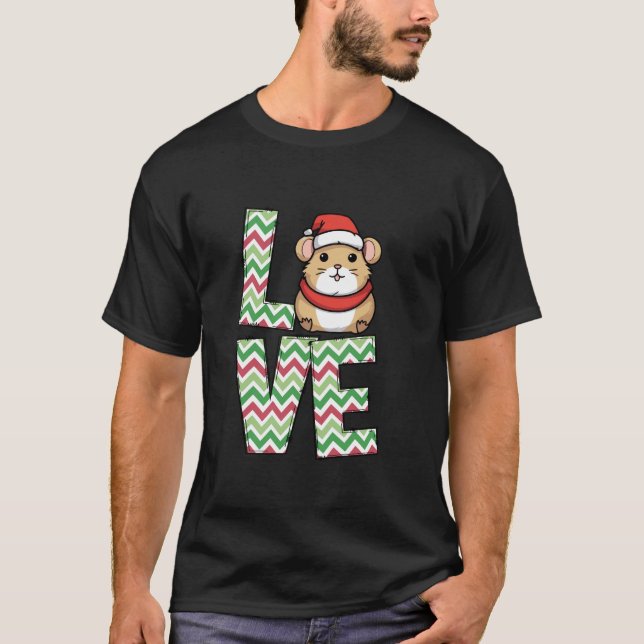 Camiseta Navidades de Hamster Día de Navidad Fiesta Rodent  (Anverso)
