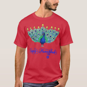 Camiseta Navidades de Hanukkah Peacock Menorah Chanukah Jud