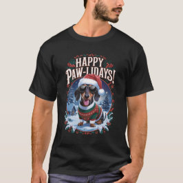 Camiseta Navidades de Happy Pawlidays Dachshund Wiener Doxi