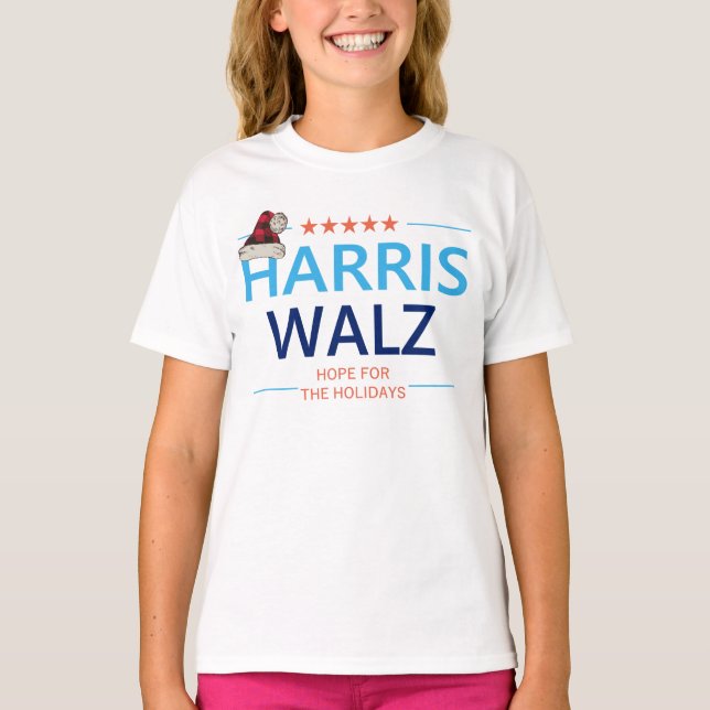 Camiseta Navidades de Harris Walz 2024 esperan las vacacion (Anverso)