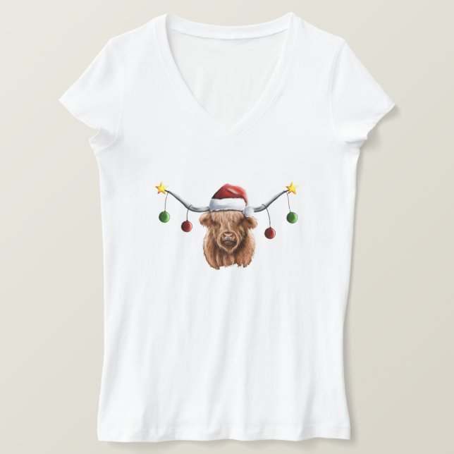 Camiseta Navidades de Have a Merry Hielan Coo (Anverso del diseño)