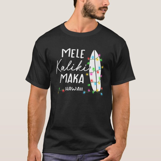 Camiseta Navidades de Hawái: Regalos Mele Kalikimaka Surfbo (Anverso)