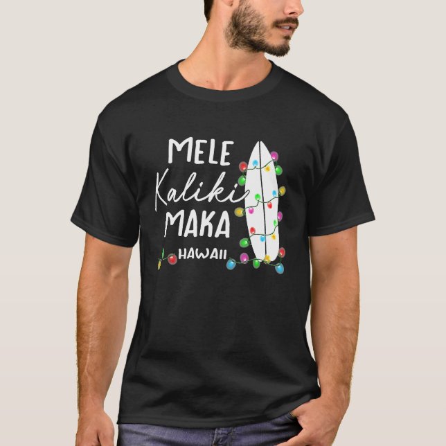 Camiseta Navidades de Hawái: Regalos Mele Kalikimaka Surfbo (Anverso)