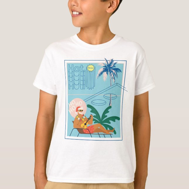 Camiseta Navidades de Hawái Santa Travel Tropical Beach (Anverso)