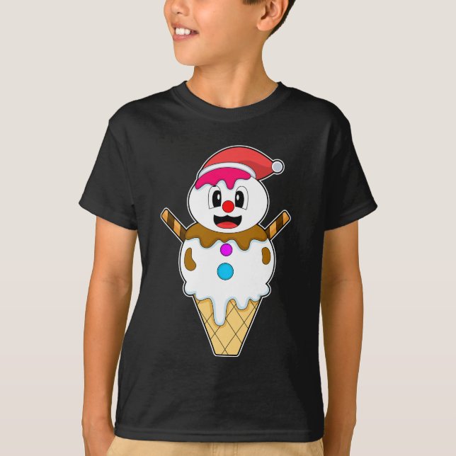 Camiseta Navidades de helados de gofre Snowman (Anverso)
