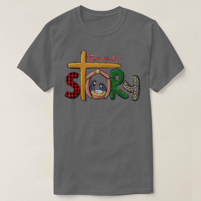 Camiseta Navidades de historia verdadera manipulan la escen (Diseño del anverso)