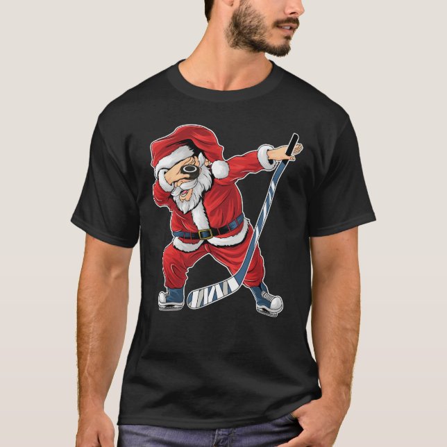 Camiseta Navidades de Hockey Dabbing Santa Claus (Anverso)