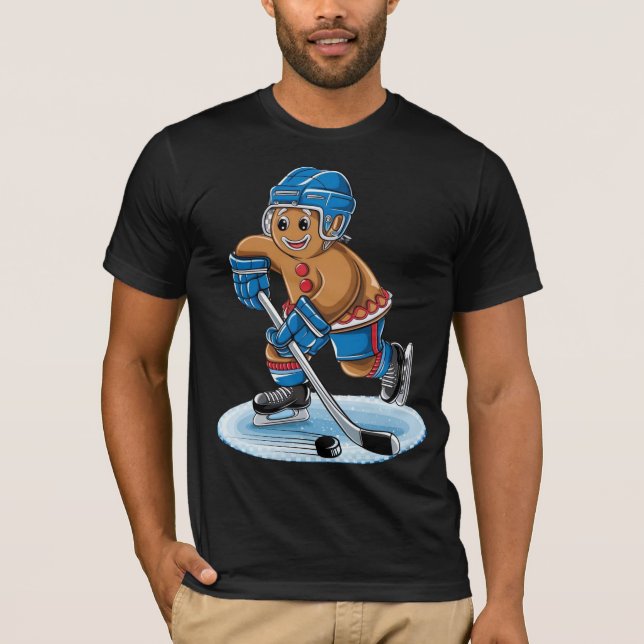 Camiseta navidades de hockey sobre pan jengibre (Anverso)