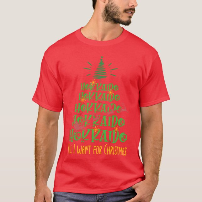 Camiseta Navidades de Hokkaido Amigos de la raza de perro C (Anverso)