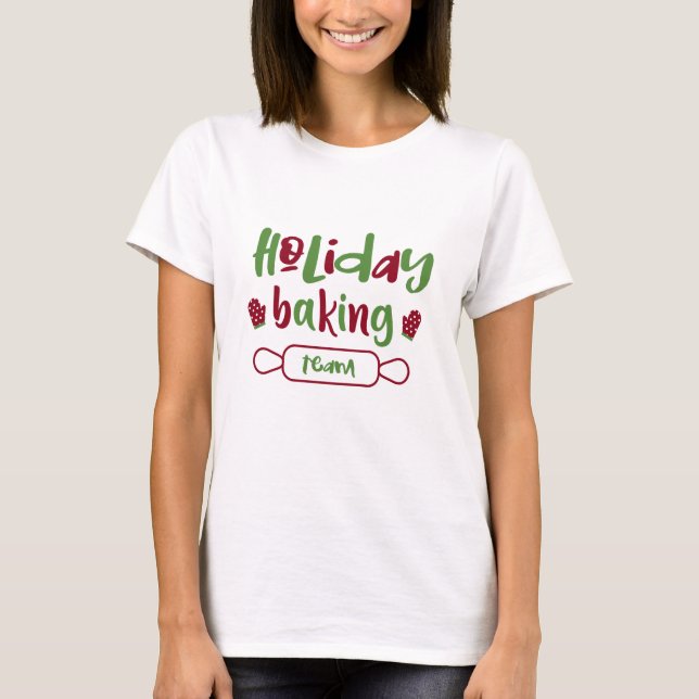 Camiseta Navidades de Holiday Baking Team Oven Mitts Red Gr (Anverso)