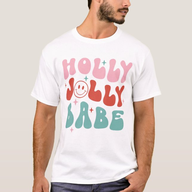 Camiseta Navidades de Holly Jolly Babe Retro (Anverso)