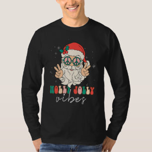 Camiseta Navidades de Holly Retro Groovy Jolly Vibes Santa