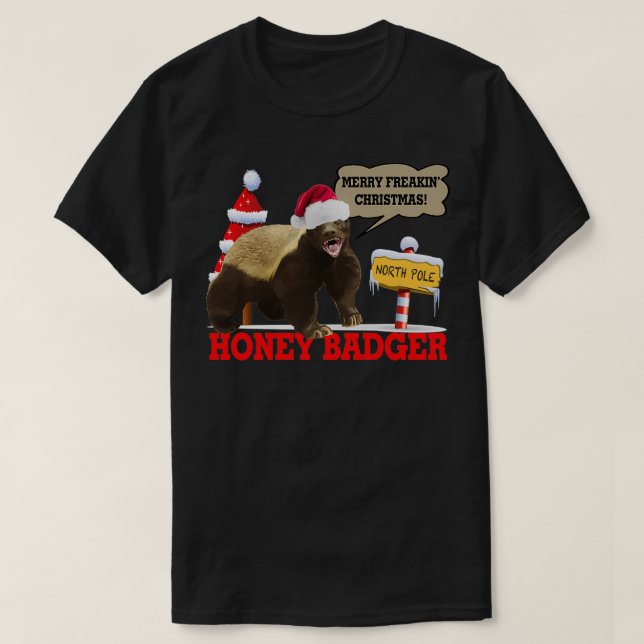 Camiseta Navidades de Honey Badger Merry Freakinx27 (Diseño del anverso)