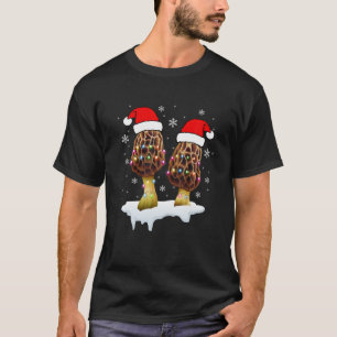 Camiseta Navidades de hongos Morel encienden a divertida bú