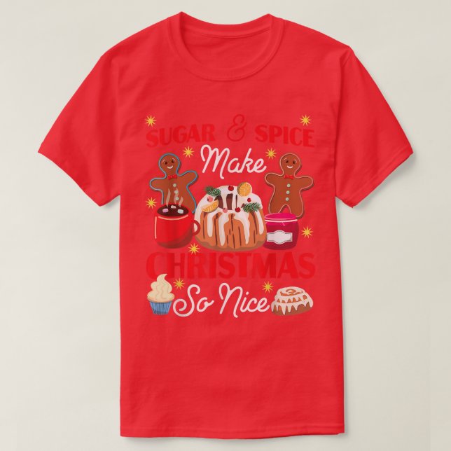 Camiseta Navidades de horneado cocinan pan de gallina cupca (Diseño del anverso)