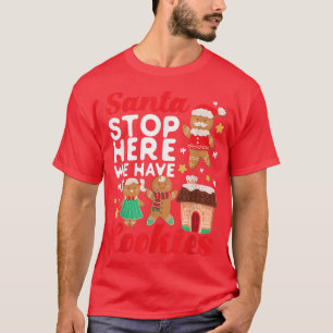Camiseta Navidades de horneado cocinan Santa Gingerbread