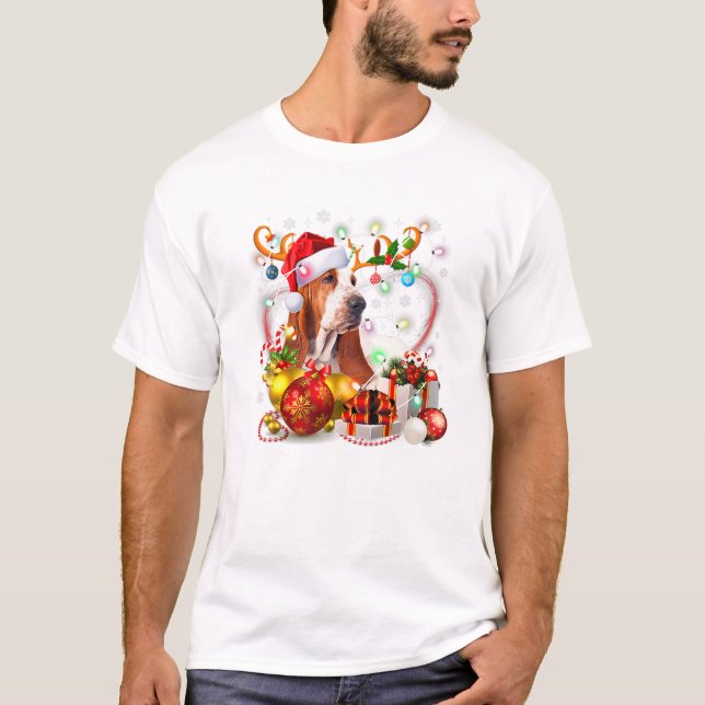 Camiseta Navidades de Hound de Basset son divertidos (Anverso)