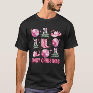 Camiseta Navidades de Howad Pink Coquette Bow Xmas Tree Wes