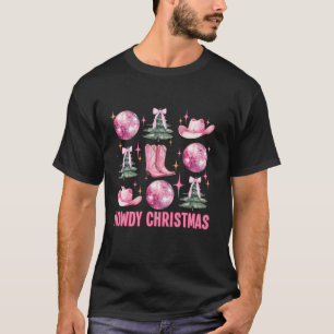 Camiseta Navidades de Howad Pink Coquette Bow Xmas Tree Wes