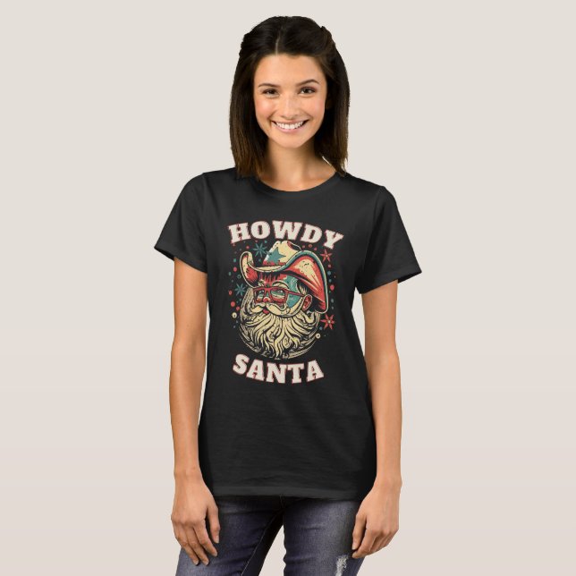 Camiseta Navidades de Howdy Santa Country (Anverso completo)