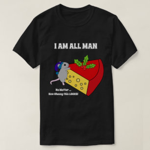 Camiseta Navidades de humor con el ratón de queso lindo