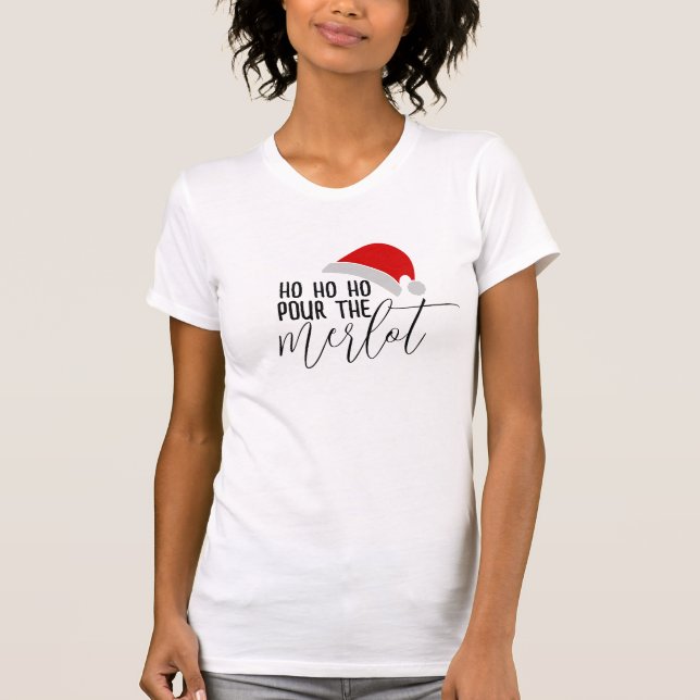 Camiseta Navidades de humor de Merlot Pun (Anverso)
