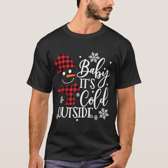 Camiseta Navidades de impresión de muñecas de nieve beben,  (Anverso)
