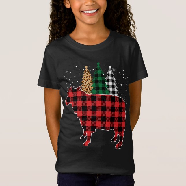 Camiseta Navidades de impresión del leopardo de los árboles (Anverso)