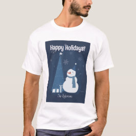 Camiseta Navidades de invierno blancos dan ideas azul vinta