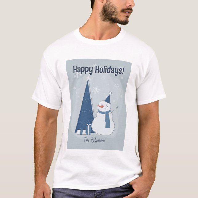 Camiseta Navidades de invierno blancos dan ideas de plata v (Anverso)