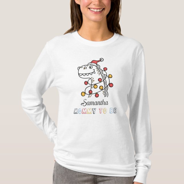 Camiseta Navidades de Invierno de Dinosaurios Baby Shower M (Anverso)