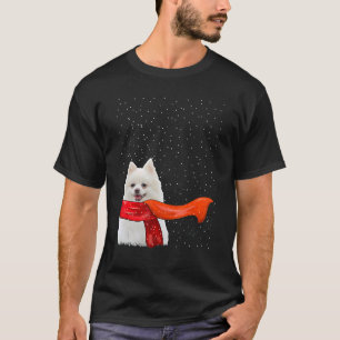Camiseta Navidades de invierno de perro de Pomerania 1 Masc