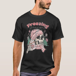 Camiseta Navidades de invierno de temporada helada esquelet