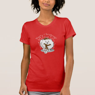 Camiseta Navidades de invierno Nieve de cerdo (blanca)