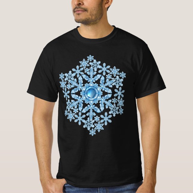 Camiseta Navidades de invierno retro Snowflake diseñan Xm (Anverso)