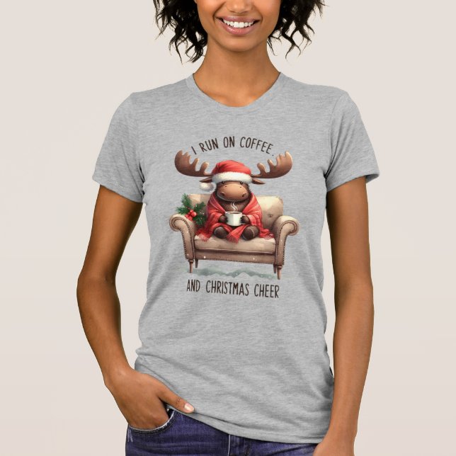 Camiseta Navidades de invierno rosados de renos perezosos (Anverso)