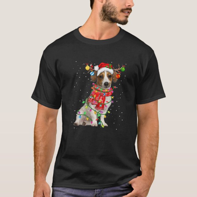 Camiseta Navidades de Jack Russell Terrier iluminan el amor (Anverso)
