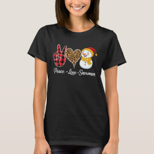 Camiseta Navidades de juego de búfalo leopardo de Snowman