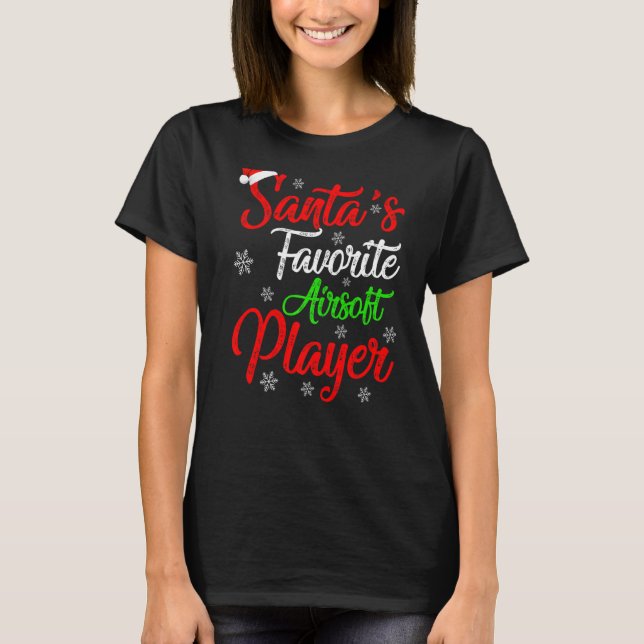 Camiseta Navidades de jugador favorito de Airsoft en Santa  (Anverso)