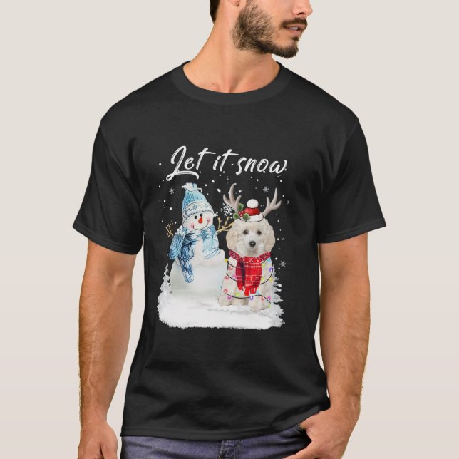 Camiseta Navidades de juguete poodle Santa Dog Snowman Navi (Anverso)