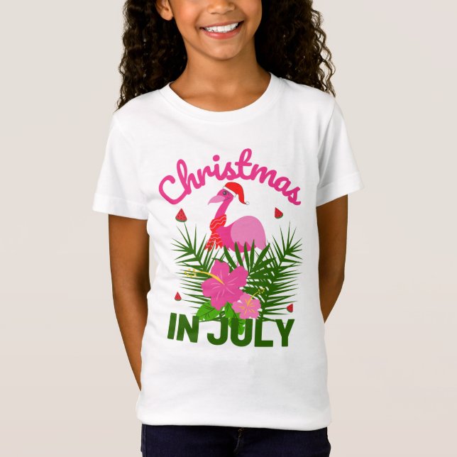 CAMISETA NAVIDADES DE JULIO CUTE SANTA FLAMINGO (Anverso)