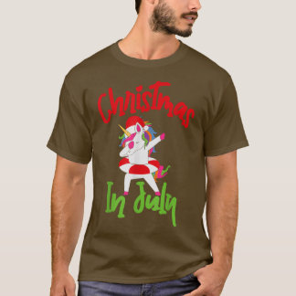 Camiseta Navidades de julio en Santa Hawái Dabbing Unicorn