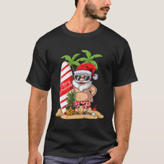 Camiseta Navidades De Julio En Santa Surf Hombres De Hawái